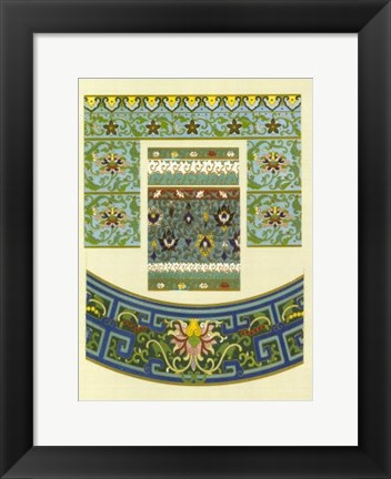 Framed Blue Oriental Designs IV Print