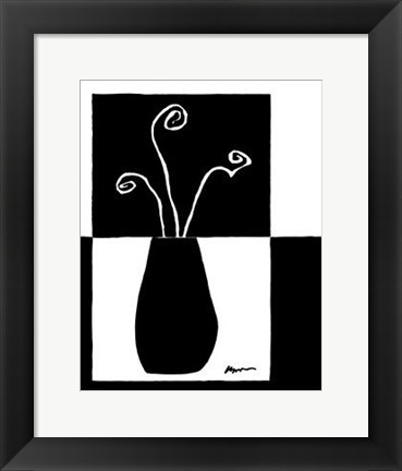 Framed Minimalist Flower in Vase I Print
