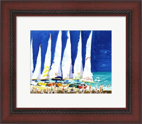 Framed Sailboats on the Beach Print