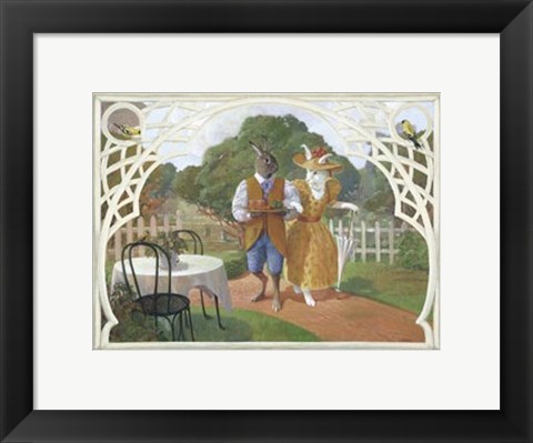 Framed Rabbit&#39;s Picnic Print