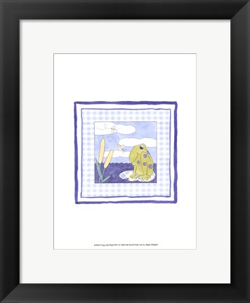 Framed Frog with Plaid (PP) I Print