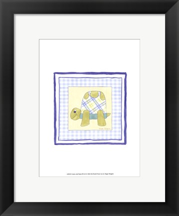 Framed Turtle with Plaid (PP) III Print