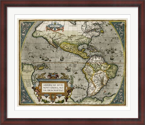 Framed Novi Orbis Map Print