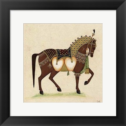 Framed Horse from India II Print