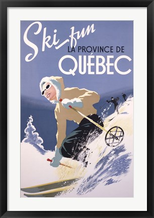 Framed Ski Fun La Province de Quebec, 1948 Print