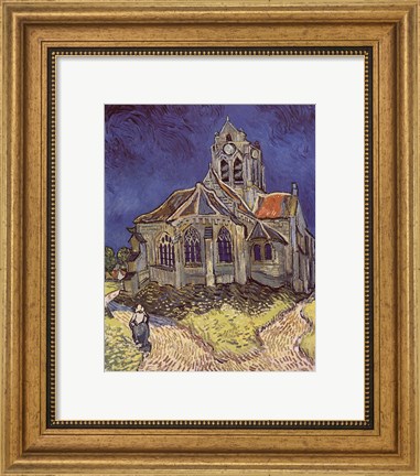 Framed Church at Auvers, c.1890 Print