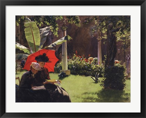 Framed Afternoon in the Cluny Garden, Paris, 1889 Print