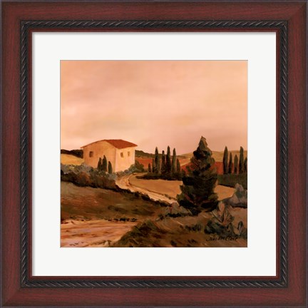 Framed Sunny Tuscan Fields Print