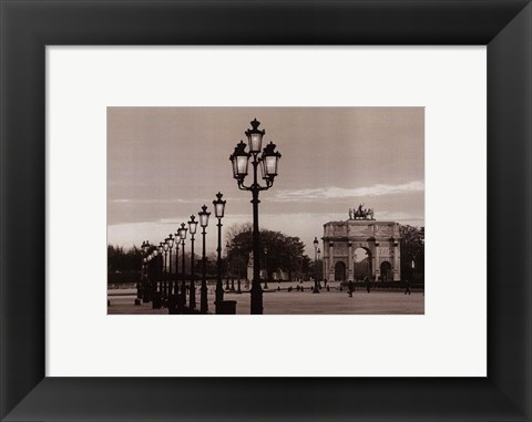 Framed Lamps at Night Musee du Louvre Print