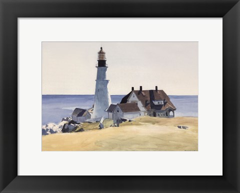 Framed Lighthouse and Buildings, Portland Head, Cape Elizabeth, Maine, 1927 Print