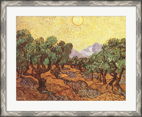 Framed Olive Trees, c.1889 Print