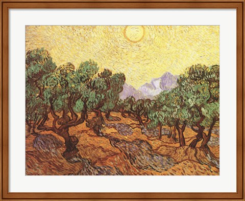 Framed Olive Trees, c.1889 Print