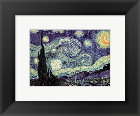 Framed Starry Night, c.1889 Print