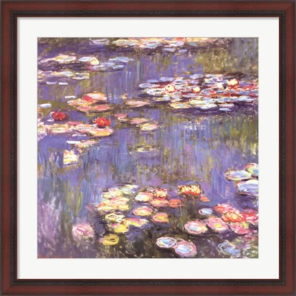 Framed Water Lilies, c.1916 Print