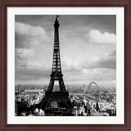 Framed Eiffel Tower, Paris France, 1897 Print