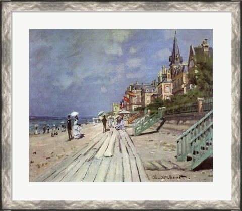Framed Beach at Trouville, c.1870 Print