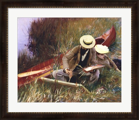 Framed Out-of-Doors Study (formerly known as Paul Helleu Sketching with His Wife) Print