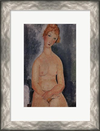 Framed Seated Nude, ca. 1918 Print