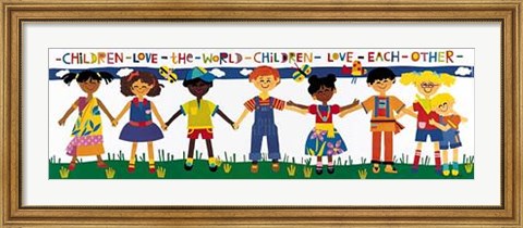 Framed Children Love the World Print