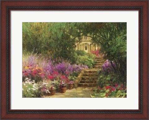 Framed Garden Steps Print