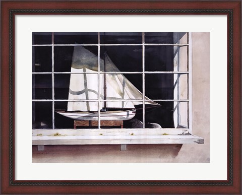 Framed Window by the Sea Print