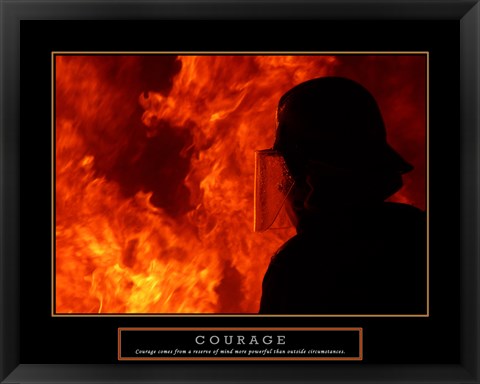 Framed Courage - Fireman Print