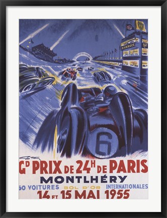 Framed Grand Prix De Montlhery Print