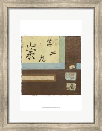 Framed Chinese Scroll In Blue III Print