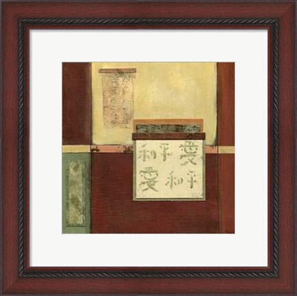 Framed Chinese Scroll In Red IV Print
