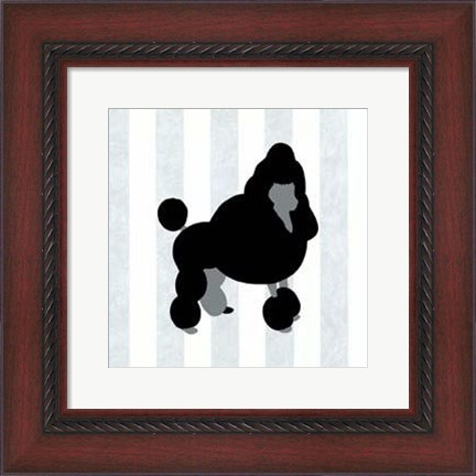 Framed Poodle In Neutral Print