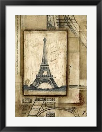 Framed Passport To Eiffel Print