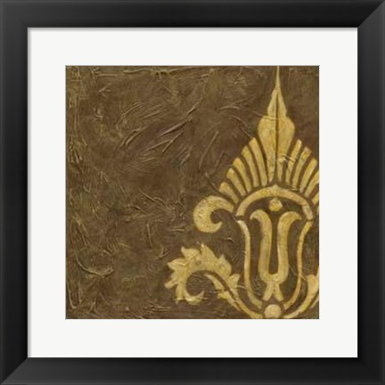 Framed Gold Damask IV Print