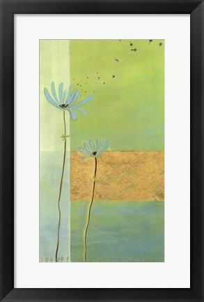 Framed Blue Seedlings I Print