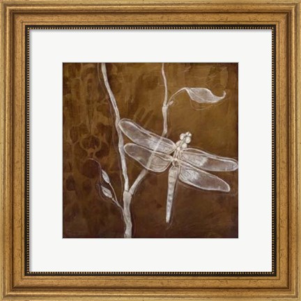 Framed Wings Damask V Print