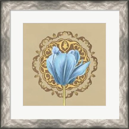 Framed Gilded Tulip Medallion I Print