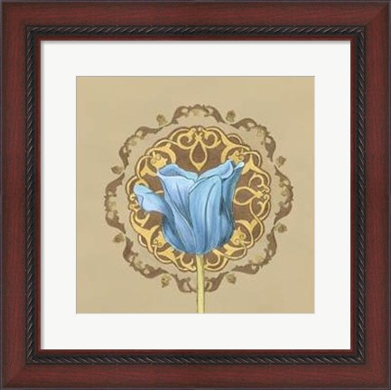 Framed Gilded Tulip Medallion II Print