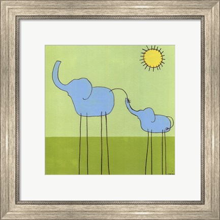 Framed Stick-Leg Elephant II Print