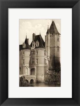 Framed Small Sepia Chateaux VII Print