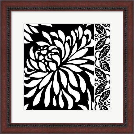 Framed Graphic Chrysanthemums I Print