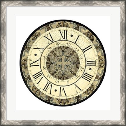Framed Vintage Motif Clock Print