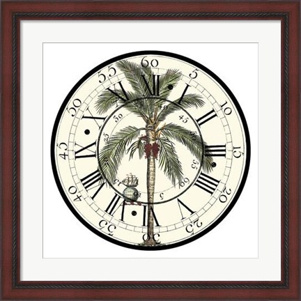 Framed Antique Palm Clock Print
