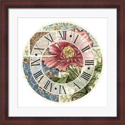 Framed Cottage Rose Clock Print