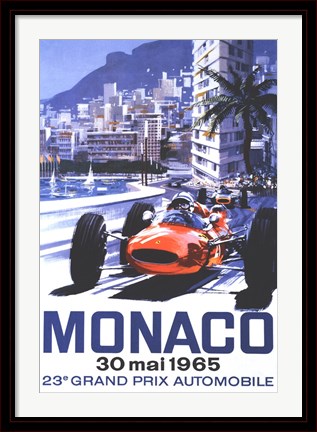 Framed Grand Prix Monaco 30 Mai 1965 Print