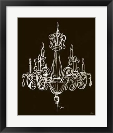 Framed Elegant Chandelier I Print