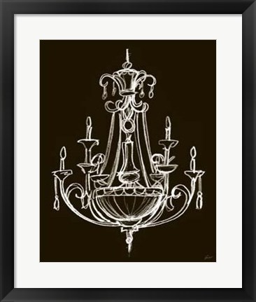 Framed Elegant Chandelier III Print