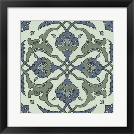 Framed Mediterranean Tile II Print