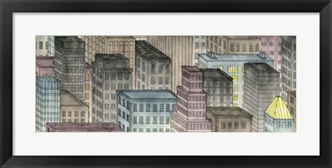 Framed City By Night I Print