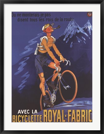 Framed Cycles Royal Fabric Print