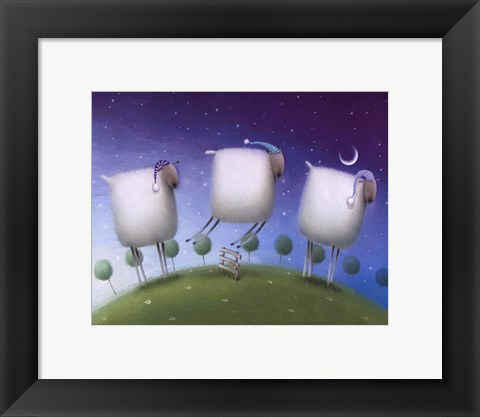 Framed Insomniac Sheep Print