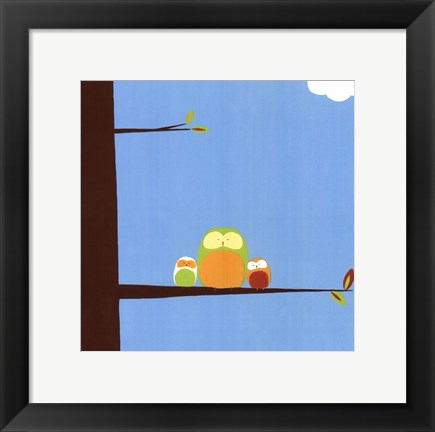 Framed Tree-top Owls III Print